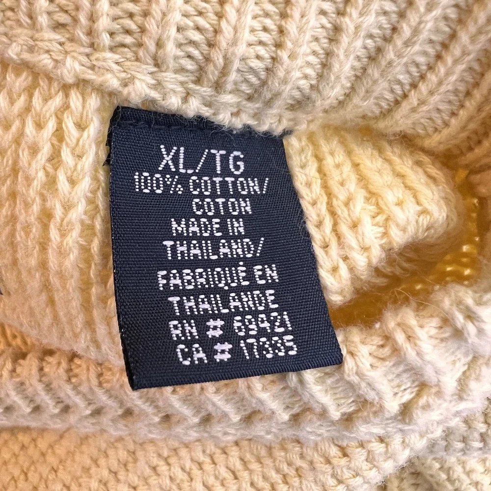 Greg Norman Cotton Pull Over Sweater Men's XL Yellow Shark Golf work Preppy